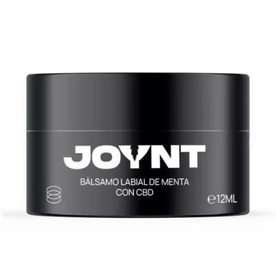 Frasco preto de bálsamo labial Joynt de menta com CBD