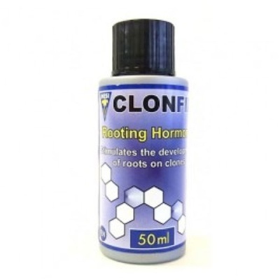 Frasco de 50 ml de hormona de enraizamento CLONFIX com rótulo azul
