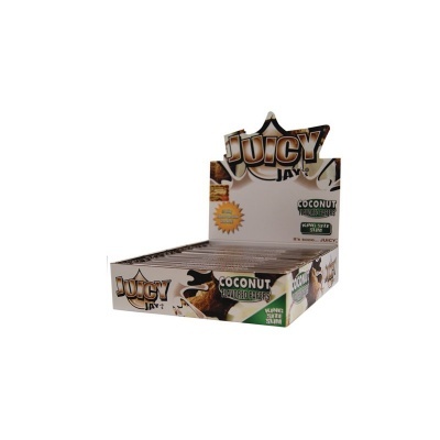 Caixa expositora com papéis para enrolar Juicy Jay's sabor Coconut