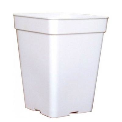 Vaso quadrado branco de plástico para plantas