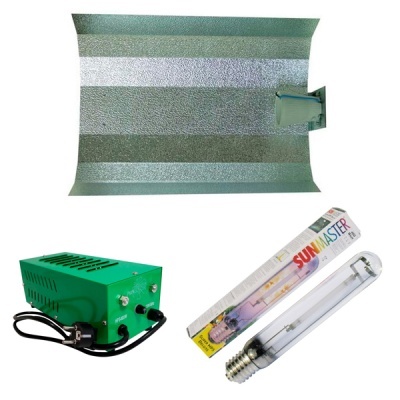 Equipamentos para iluminação horticultura com refletor metálico, balastro verde e lâmpada Sunmaster
