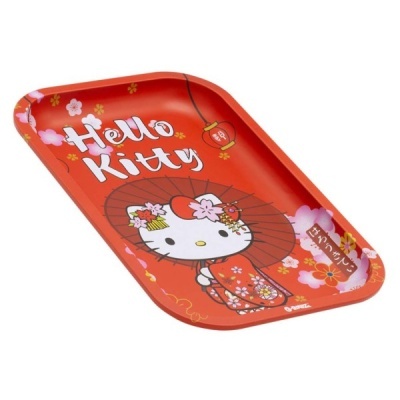 Tabuleiro Hello Kitty vermelho com estampa colorida
