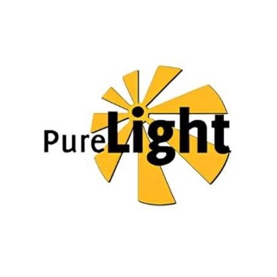 Logótipo Pure Light com desenho amarelo estilizado