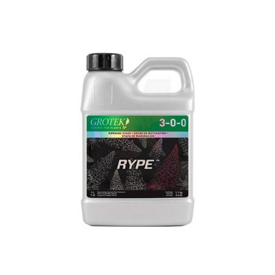 Garrafão de plástico branco com fertilizante Grotek Rype.