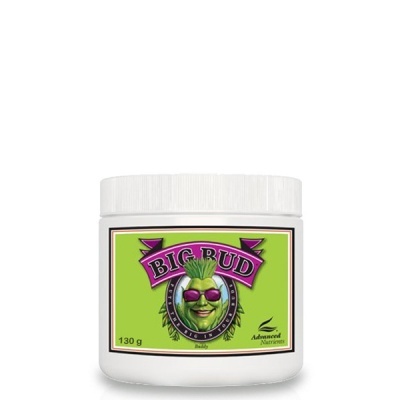 Frasco branco com rótulo verde e personagem com óculos de sol roxos