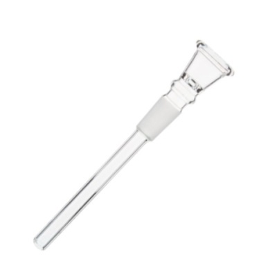 Tubo de vidro transparente com encaixe branco fosco