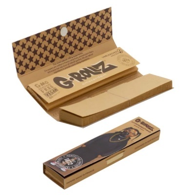 Papel de enrolar G-ROLLZ castanho com embalagem e filtro, design de cão na embalagem