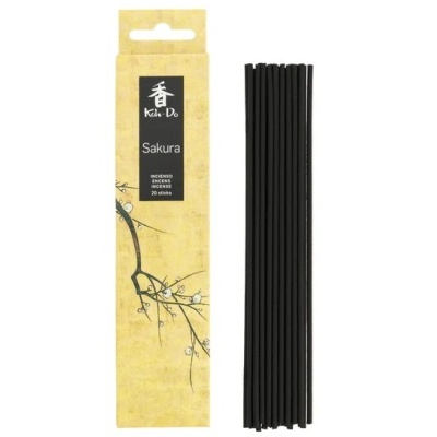Caixa de incenso Sakura com varetas pretas
