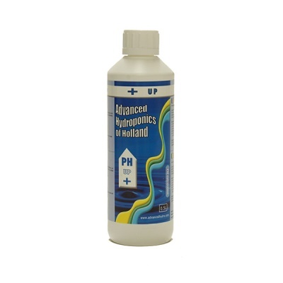 Frasco branco com rótulo azul de produto para hidroponia