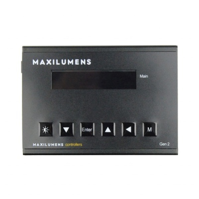 Controlador eletrônico preto MAXILUMENS com ecrã digital e botões