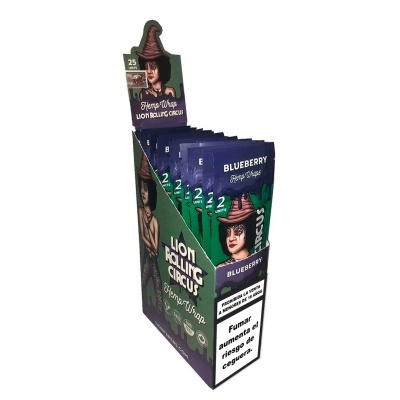 Embalagens verdes e roxas de papel para enrolar Lion Rolling Circus Hemp Wrap Blueberry