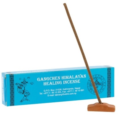 Incenso Gangchen Himalayan Healing com suporte castanho