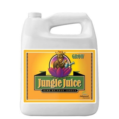 Recipiente de plástico branco com rótulo amarelo Jungle Juice