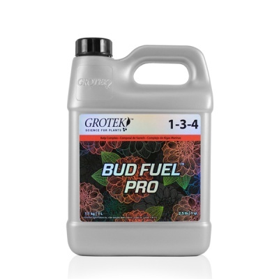 Frasco cinzento de fertilizante líquido para plantas GROTEK Bud Fuel Pro