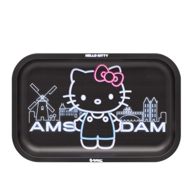 Bandeja preta Hello Kitty com tema Amsterdam