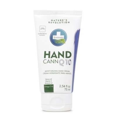 Creme hidratante para mãos Hand Cann Q10 em embalagem branca