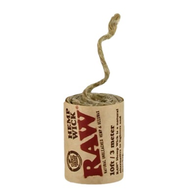 Vela RAW Hemp Wick natural em embalagem de papel kraft