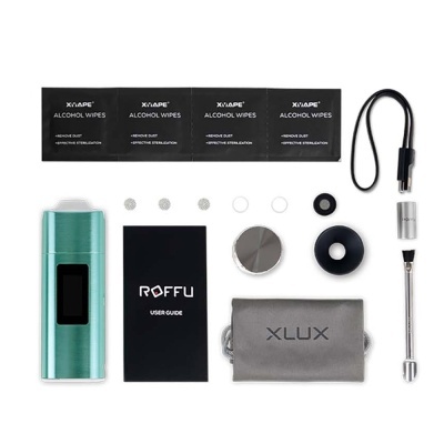 Acessórios para dispositivo ROFFU com estojo, panos de álcool e carregador USB