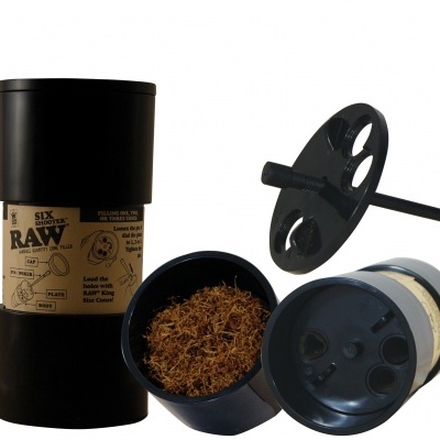 Conjunto de tubos RAW Six Shooter com tabaco e acessórios para enrolar charutos