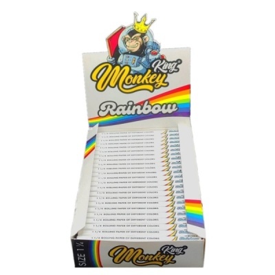 Caixa de papel de enrolar King Monkey Rainbow com arco-íris e macaco com coroa