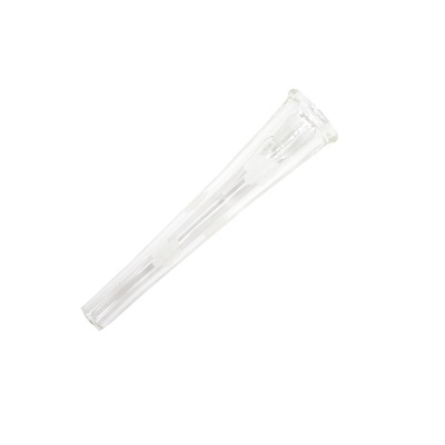 Tube de vidro transparente cónico com detalhes em relevo
