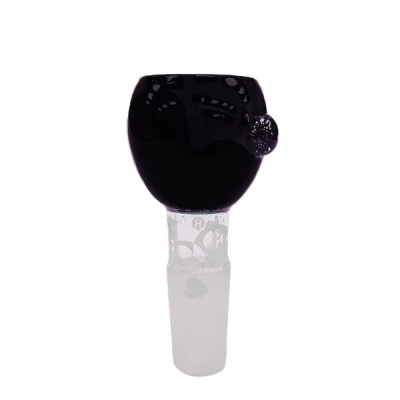Peça de vidro preto para cachimbo de água com base translúcida