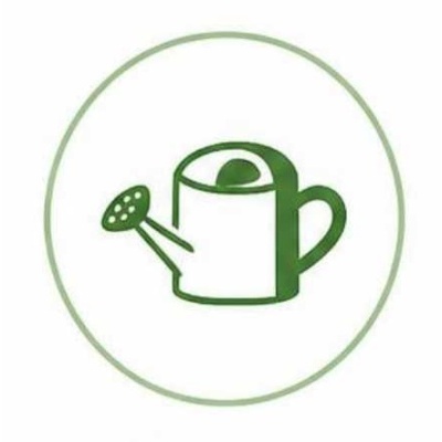 Ícone de regador verde dentro de círculo verde claro