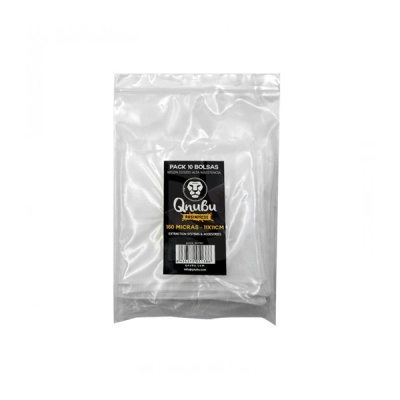 Pacote de bolsas transparentes de nylon com etiqueta preta Qnubu.