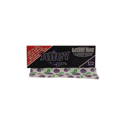 Papel de enrolar Juicy Jays Blackberry Brandy 1 1/4 com padrão de amoras