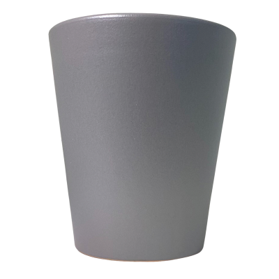 Vaso cinzento fosco com forma cónica