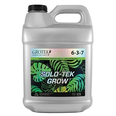 Recipiente cinzento com rótulo vegetal Solo-Tek Grow Grotek