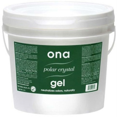 Balde branco com rótulo verde do gel ONA polar crystal