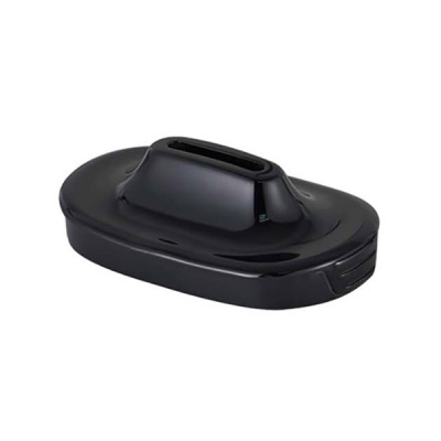 Base preta oval para dispositivo com acabamento liso e brilhante