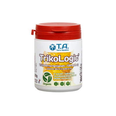 Frasco branco com tampa vermelha do produto TrikoLogic da Terra Aquática