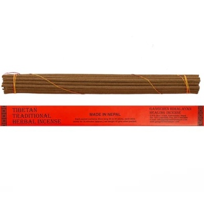 Vara de incenso herbal tibetana com embalagem vermelha