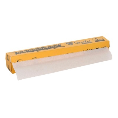 Rolo de papel de extração em caixa amarela com texto