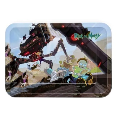 Tabuleiro retangular com imagem da série animada Rick and Morty