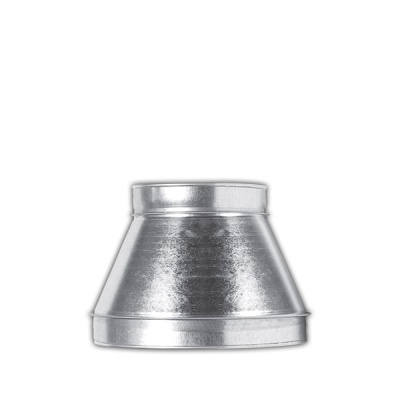 Cone metálico prateado em fundo branco