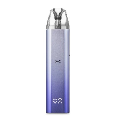 Dispositivo de vaporização azul metálico com topo transparente
