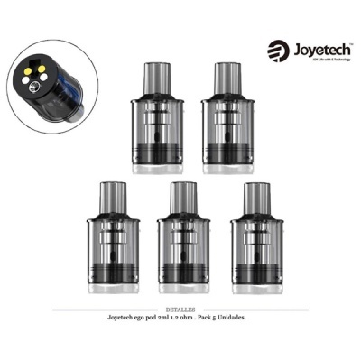 Cinco pods de vaporizador transparentes Joyetech ego pod