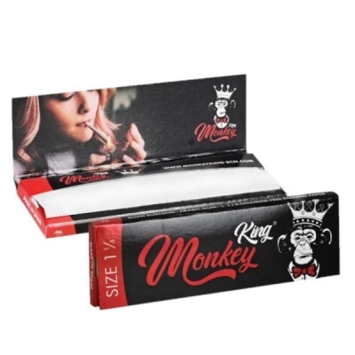 Pack de papel de seda King Monkey com design preto, vermelho e branco