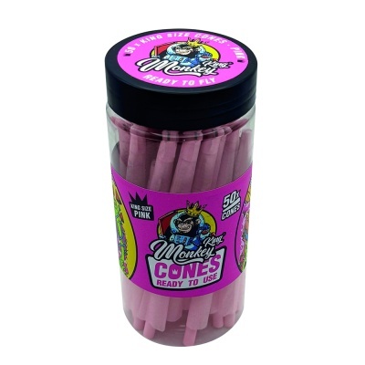 Frasco com 50 cones rosa King Size da marca Monkey King