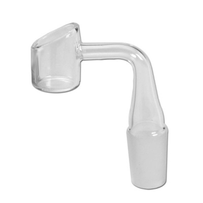 Peça de vidro transparente para fumar com formato em L