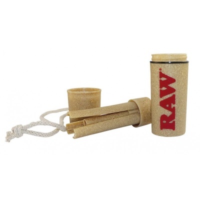 Conjunto de acessórios RAW castanho claro com tubo, copo e rolo de papel