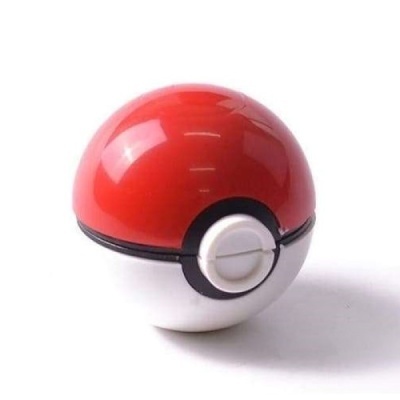 Esfera de plástico estilo Pokébola vermelha e branca com botão central