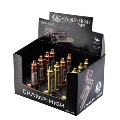 Expositor com canos metálicos CHAMP:HIGH em cobre e dourado