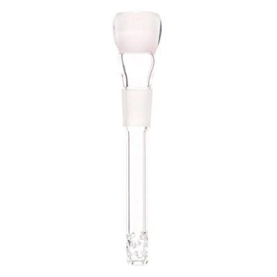 Piteira de vidro transparente com parte superior fosca e bolhas na base