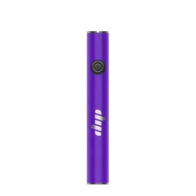 Dispositivo elétrico portátil tipo caneta roxo com botão preto e logótipo branco