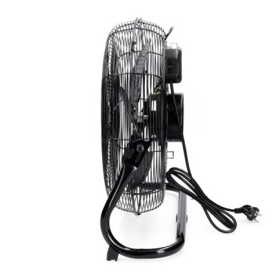 Ventoinha de mesa metálica preta vista lateral