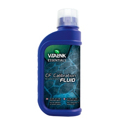 Frasco azul de Vitalink Essentials CF Calibration Fluid para calibração de testadores de nutrientes